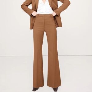 Banana Republic Wool Caramel Wide Leg Trousers Sz 6 NWT Quiet Luxury Classic Fit